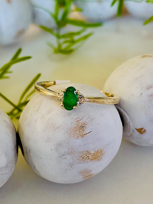 Emerald and Diamond Ring
