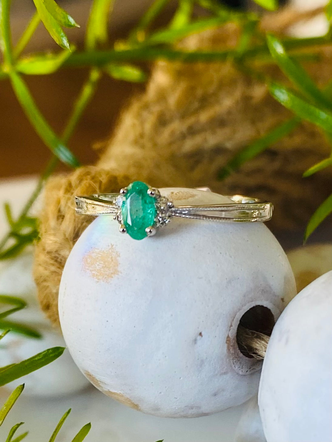 Emerald and Diamond Ring