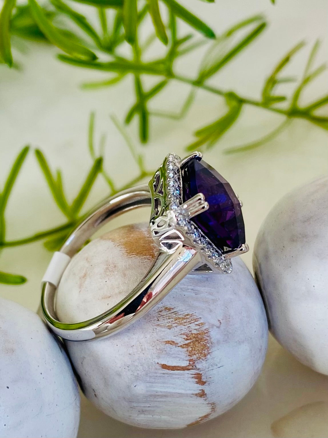 Amethyst and Diamond Ring
