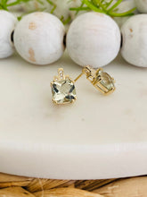 Load image into Gallery viewer, Green Amethyst and Diamond Earrings
