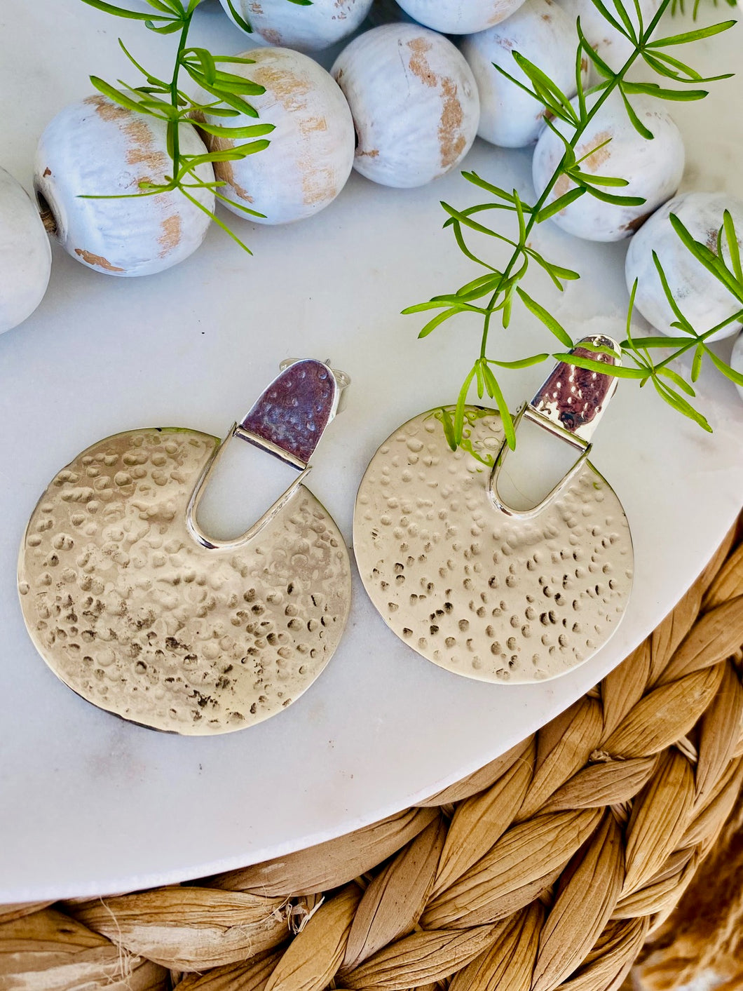 Silver Hammered Earrings