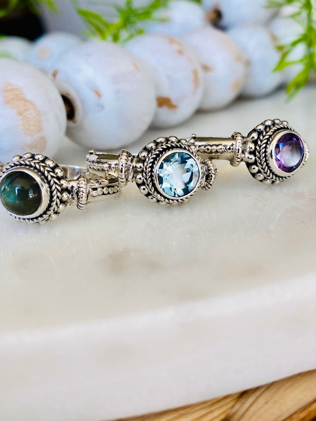 Silver Rings with Genuine Stones