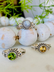 Silver Rings with Genuine Stones