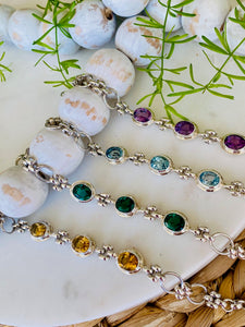 Sterling Silver Genuine Gemstone Bracelets