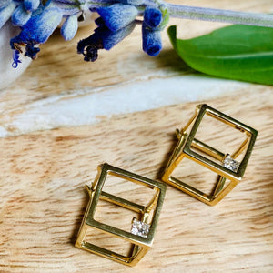 Diamond Cube Earrings