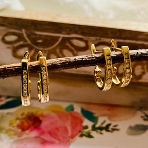 Diamond Lever Back Hoops