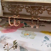 Load image into Gallery viewer, Diamond Lever Back Hoops
