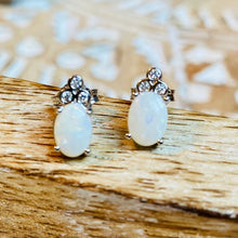 Load image into Gallery viewer, Opal and Diamond Earrings
