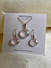 Load image into Gallery viewer, Rose Quartz Earrings and Pendant
