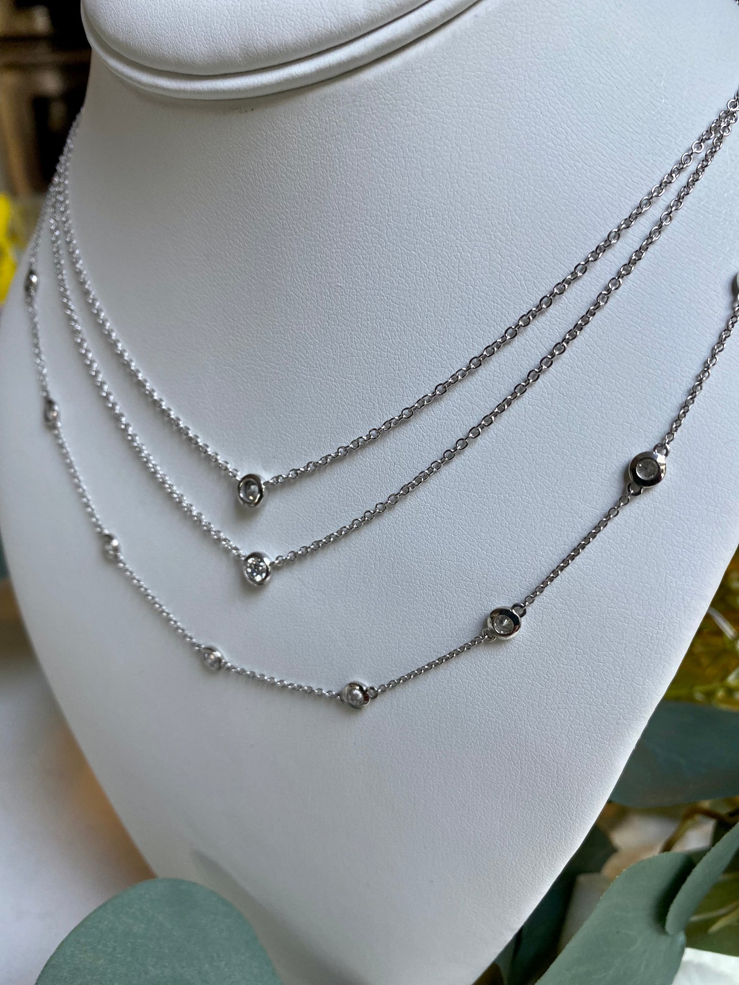 Diamond Bezel Set Necklaces