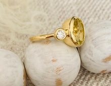 Load image into Gallery viewer, Citrus Quartz and Diamond Ring
