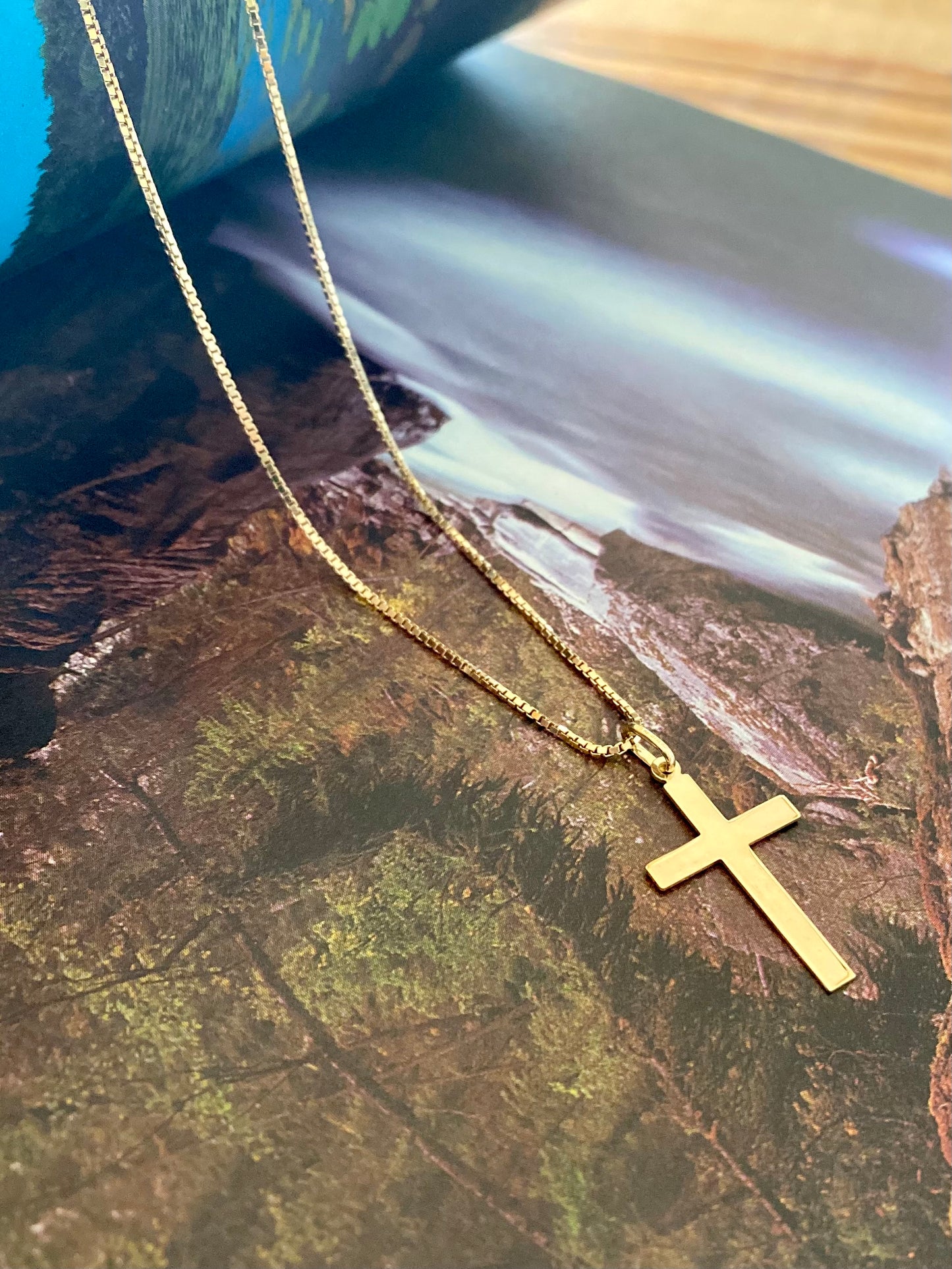 Men's Gold Chain and Cross