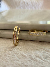 Load image into Gallery viewer, Diamond Lever Back Hoops

