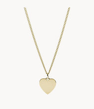 Load image into Gallery viewer, Fossil Drew Heart Gold-Tone Stainless Steel Necklace
