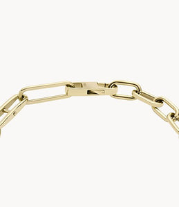 Fossil Heritage Essentials Gold-Tone Stainless Steel Chain Bracelet