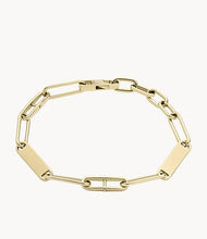Load image into Gallery viewer, Fossil Heritage Essentials Gold-Tone Stainless Steel Chain Bracelet
