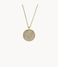 Load image into Gallery viewer, Fossil Sadie Glitz Disc Gold-Tone Stainless Steel Chain Necklace
