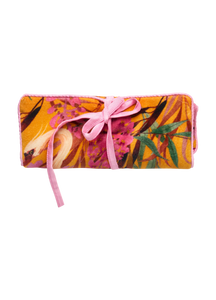 Jewellery Roll - Oriental Crane - Ochre
