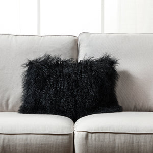 Mongolian Lamb Fur Throw Pillow