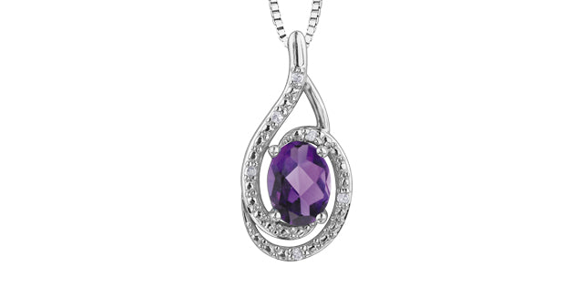 Silver Birthstone Necklace