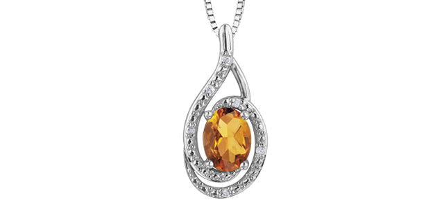 Silver Birthstone Necklace