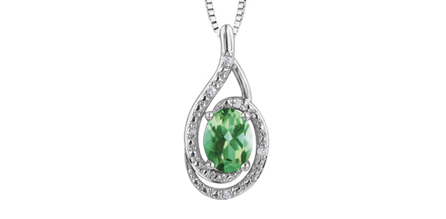 Silver Birthstone Necklace