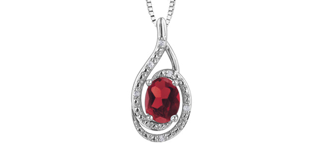 Silver Birthstone Necklace