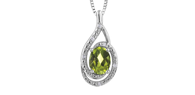 Silver Birthstone Necklace