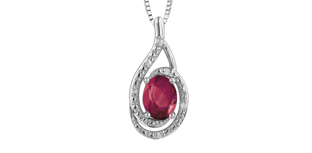 Silver Birthstone Necklace