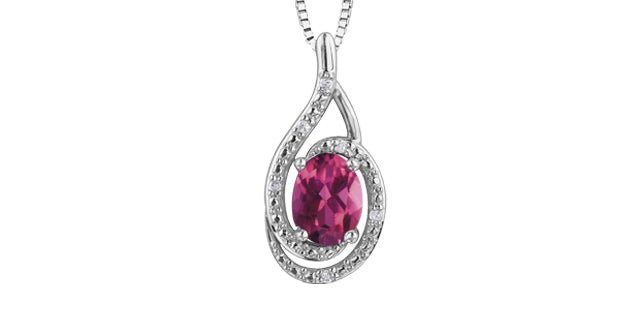 Silver Birthstone Necklace