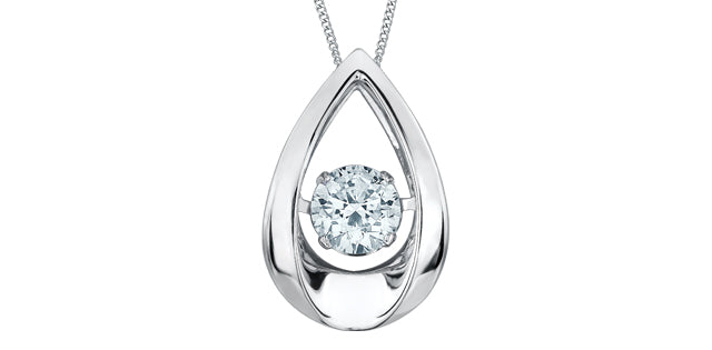 Lab Grown Diamond Tear Drop Pendant and Necklace
