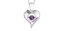 Load image into Gallery viewer, Silver Heart Birthstone Necklace
