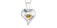 Load image into Gallery viewer, Silver Heart Birthstone Necklace
