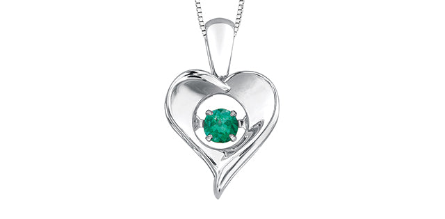 Silver Heart Birthstone Necklace