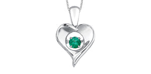 Silver Heart Birthstone Necklace