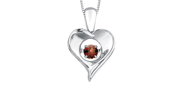 Silver Heart Birthstone Necklace