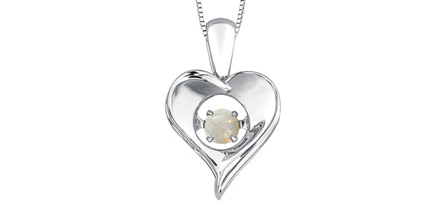 Silver Heart Birthstone Necklace