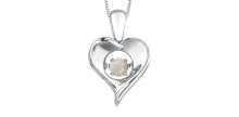 Load image into Gallery viewer, Silver Heart Birthstone Necklace
