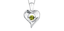 Load image into Gallery viewer, Silver Heart Birthstone Necklace
