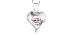 Silver Heart Birthstone Necklace