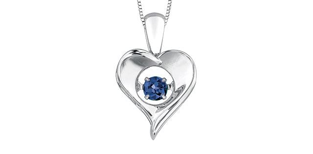 Silver Heart Birthstone Necklace