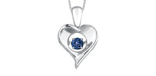 Load image into Gallery viewer, Silver Heart Birthstone Necklace
