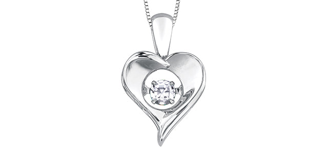 Silver Heart Birthstone Necklace