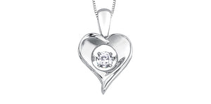 Silver Heart Birthstone Necklace