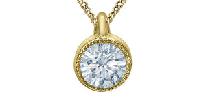 Bezel set Lab Grown Diamond Pendant and Necklace