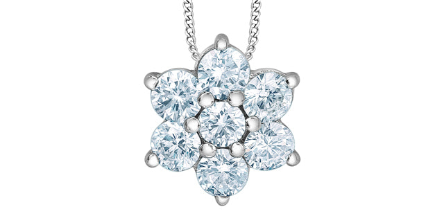 Flower Cluster Lab Grown Diamond Pendant
