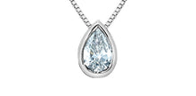 Load image into Gallery viewer, Bezel Set Pear shaped Lab Grown Diamond Necklace
