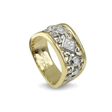 Load image into Gallery viewer, Two-tone Gold and Diamond Band
