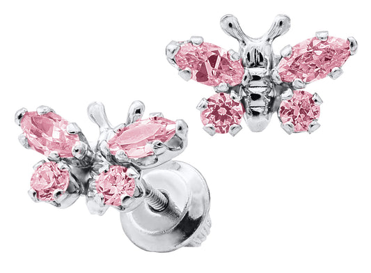 Children's Pink Butterfly Earrings