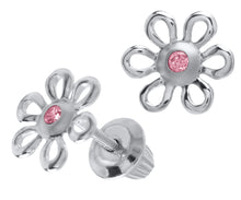 Load image into Gallery viewer, Children&#39;s Pink Flower Earrings
